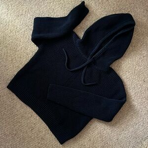 Cropped Cotton Hoodie Sweater